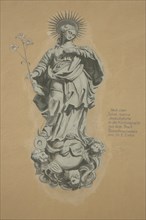 Madonna figure Immaculate Conception, painting by Jakob van der Auvera, Auwera, mural, painting,