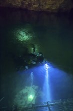 Divers in the old Miltitz lime mine