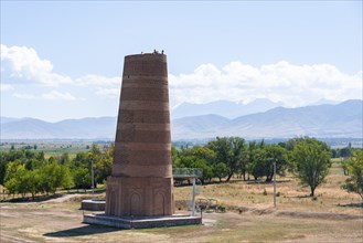 Burana Tower, remains of Karakhanid Minaret, histroic ancient city of Balasagun on the Silk Road,