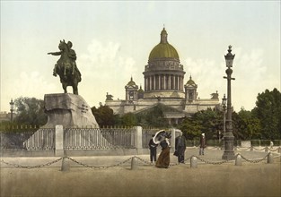 Peter the Great Square, St. Petersburg, Russia, c. 1890, Historic, digitally enhanced reproduction