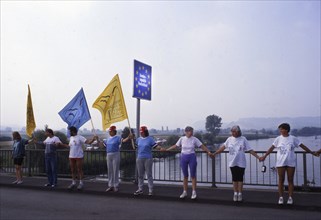 DEU, Germany: The historical slides from the times 80-90s events and persons from politics,