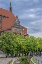 Detail of the Nikolai Church, Brick Gothic, Wismar, Mecklenburg-Western Pomerania, Germany, Europe