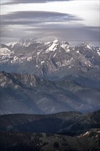 Hochvenediger, Evening mood, Silhouettes, Dramatic mountain landscape, View from Hochkönig,