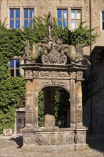 (Â© Sylvio Dittrich +49 1772156417) Neptune Fountain in the castle courtyard Merseburg Castle is a