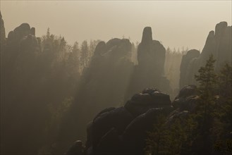 Schrammsteine in Saxon Switzerland, sunset