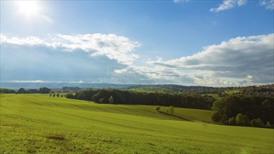 Autumnal field landscape near Possendorf in the Eastern Ore Mountains