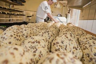 Master baker Dietze Jr. baking stollen