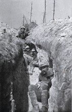 Life in the trenches, Cornillet hills, May 1917, Marne department, Grand East region, France,