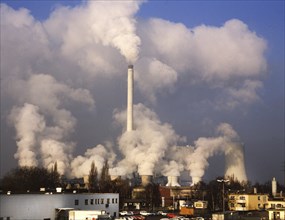 DEU, Germany: The historical slides from the times 80-90s, Castrop-Rauxel. Industrial smoke.