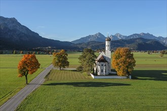 Pilgrimage Church of St.Coloman near Schwangau, Allgäu, Swabia, Bavaria, Germany, Schwangau,