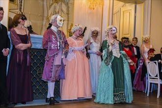 Masquerade ball at Rammenau Baroque Palace, Rammenau Palace in Rammenau near Bischofswerda in the