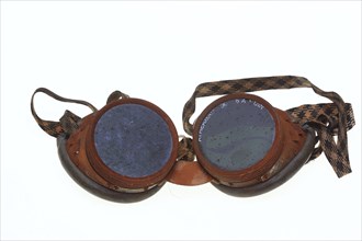 Old historical safety goggles for welders