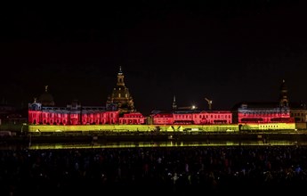 Light and Fire Shohw for the Day of German Unity in Dresden