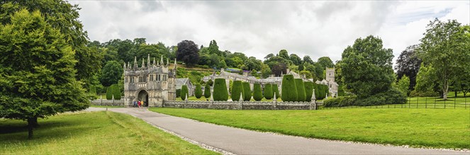 Panorama of Lanhydrock House and Garden, Bodmin, Cornwall, England, UK