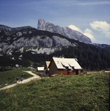 DEU, Germany: The historical slides from the times 80-90s . a.o. Alps. Mountain hiking in the high