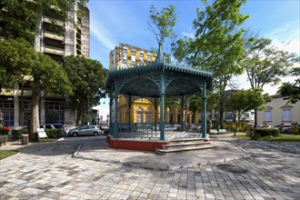 Peter II or Dom Pedro II square and kiosk, Manaus, Amazonia State, Brazil, South America