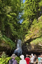 The Lichtenhain waterfall is a remodelled waterfall of the Lichtenhain village stream over