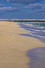 Nice sandbeach of Santa Maria. Sal. Cabo Verde. Africa