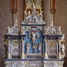 Interior view of the Lutheran Parish Church of St. Mary, also called Stadtpfarrkirche, Marburg an