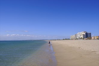 Sandy beach beach, Empuriabrava, Gulf of Roses, near Girona, Catalonia, Costa Brava, Spain, Europe