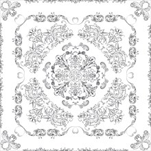 Hand drawn seamless floral pattern on a white background, vector textile template