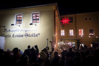 13th mountain procession with mountain devotion to the Festival of Lights in Bergiesshübel