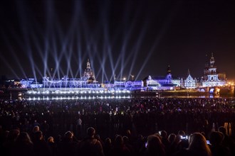 Light and Fire Shohw for the Day of German Unity in Dresden