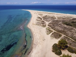 Aerial view, Cape Possidi, Kassandra, Chalkidiki, Greece, Europe