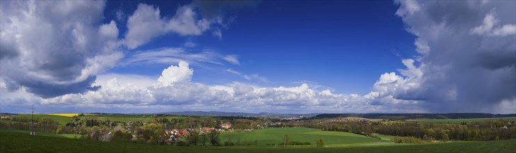 Landscape near Zuschendorf with country castle