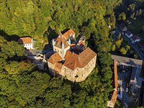 Kuckuckstein Castle in Liebstadt in Saxony is situated on a rocky outcrop above the Seidewitz river