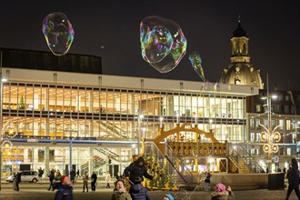 Dresden's Altmart, which hosts the Striezelmarkt on Sundays in December, is empty due to corona,