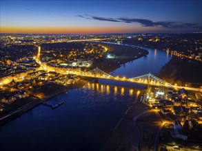 Elbe Bridge Blue Wonder in the Evening