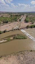 Algodones, New Mexico, The Angostura Diversion dam (right) sends water from the Rio Grande into