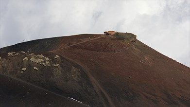 Crateri Silvestri, upper crater, visitor small, Etna, volcano, Eastern Sicily, Sicily, Italy,