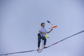 Highline and family festival in Hohnstein Highlines are stretched over the roofs of Hohnstein and