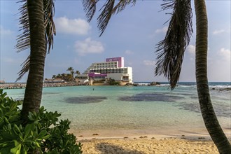 Coastal landscape view to Mia Reef Hotel, Isla Mujeres, Caribbean Coast, Cancun, Quintana Roo,