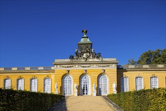 Park Sanssouci is part of the Potsdam palace park ensemble. New Chambers of Sanssouci Rococo Palace