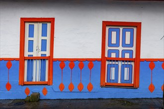 Colourful windows, Unesco site coffee cultural landscape, Salento, Colombia, South America