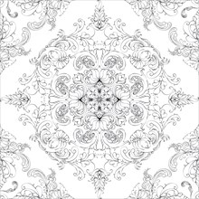 Hand drawn seamless floral pattern on a white background, vector textile template