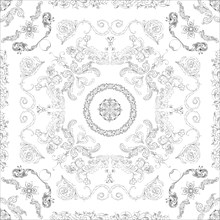 Hand drawn seamless floral pattern on a white background, vector textile template