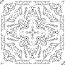 Hand drawn seamless floral pattern on a white background, vector textile template