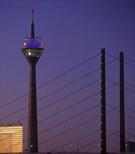 Germany, Düsseldorf, Rheinkniebrücke, Rhine Tower, City Gate, Europe