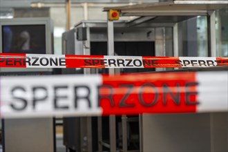 Restricted zone, barrier tape at Munich Airport