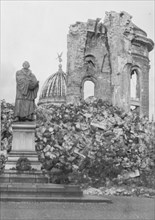 Luther Monument in front of the Ruins of the Dresden Church of Our Lady