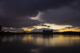 Moritzburg baroque palace with stormy sky