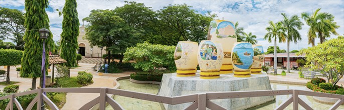 Beautiful panoramic view of the central park of Nagarote, Nicaragua. Panoramic view of a beautiful