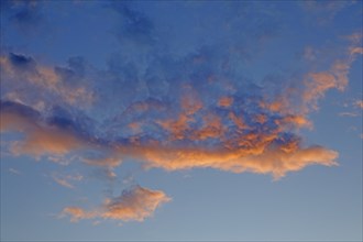 Clouds, sunset, Melbeck, Ilmenau municipality, Lower Saxony, Germany, Europe