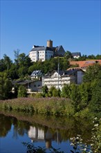 Scharfenstein Castle Scharfenstein Castle is located on an elongated mountain spur above the