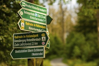 Signposts in the Hinterhernsdorf hiking area