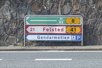 Signpost, Road, Sonderborg, Syddanmark, Denmark, Europe